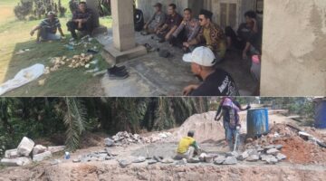 Swadaya Murni Masyarakat, Polsek Dente Teladas dan Warga Bangun Jembatan Sungai Nibung – Kekatung Tulang Bawang