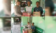 Kapolsek Dente Teladas Berbagi 30 Nasi Bungkus untuk Warga Gotong Royong Pengecoran Jalan